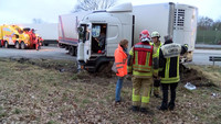 Unfall, LKW, Lübeck, Diesel, Tank, Leck, Sperrung, Feuerwehr, A1, Moisling, Abfahrt