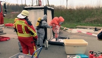 BAB 21, Schwefelsäure, Tanklastzug, Gefahrgut, Feuerwehr, Vollsperrung